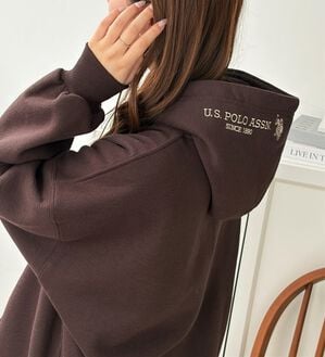 GeeRA（ジーラ）の「【U.S. POLO ASSN.】選べる２丈！フード刺繍裏起毛パーカー（パーカー）」｜ブラウン