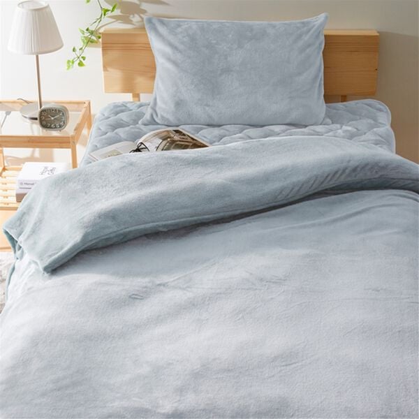 iellio（イエリオ）の「毛布にもなる両面フランネル掛布団カバー＜あったか・肌ざわり＞（掛布団カバー）」｜ブルーグレー