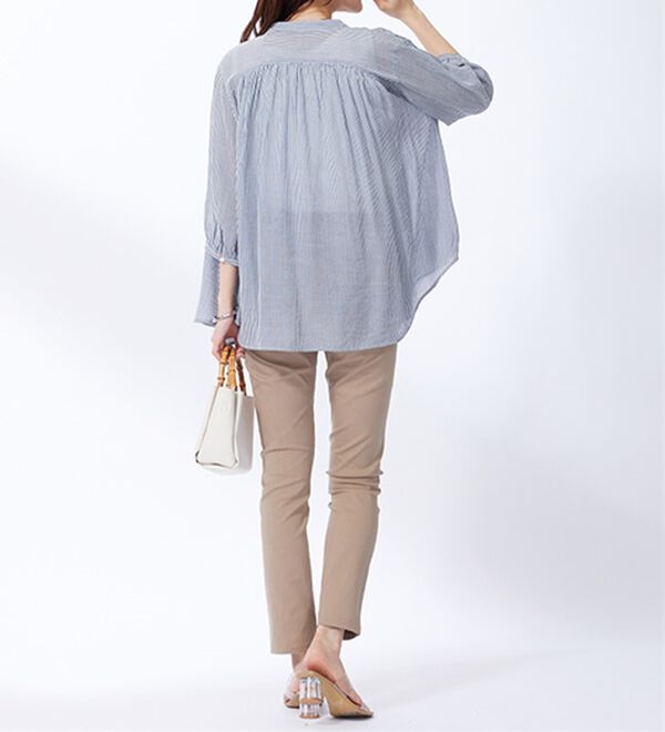 BELLUNA（ベルーナ）の「スラブ素材ギャザーデザインブラウス（ブラウス）」｜詳細画像