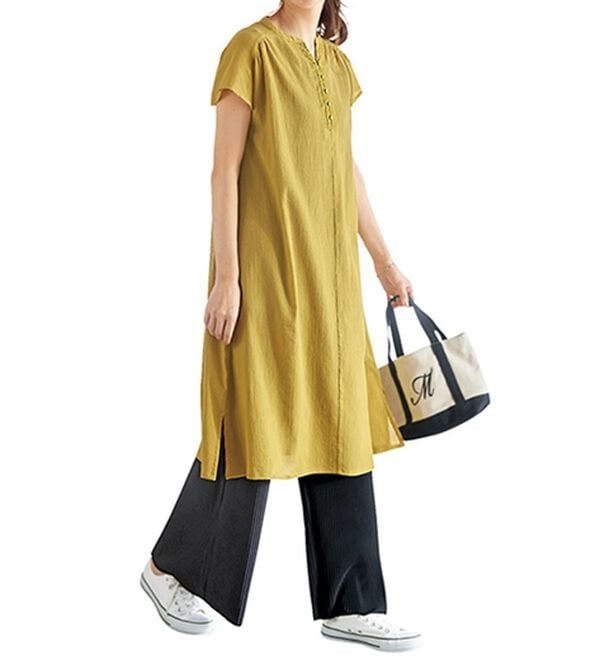 BELLUNA（ベルーナ）の「セルフカットできる！プリーツワイドパンツ（ワイドパンツ・ガウチョ）」｜詳細画像