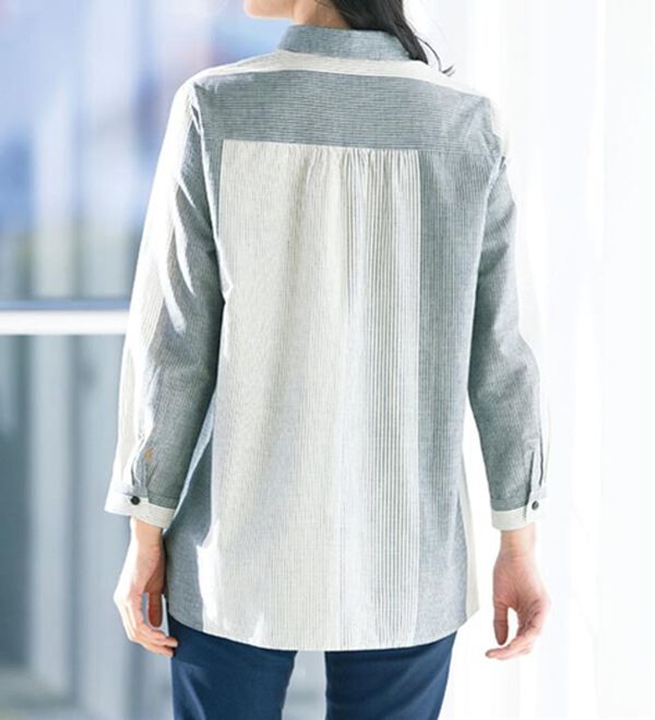 ルフラン（ルフラン）の「【２色組】日よけに便利な綿１００％シャツジャケット（シャツ）」｜詳細画像