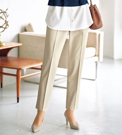BELLUNA（ベルーナ）の「麻調ストレッチ素材テーパードパンツ（テーパードパンツ）」