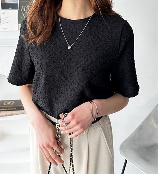 GeeRA（ジーラ）の「ふくれジャカードテクスチャーブラウス（ブラウス）」｜詳細画像