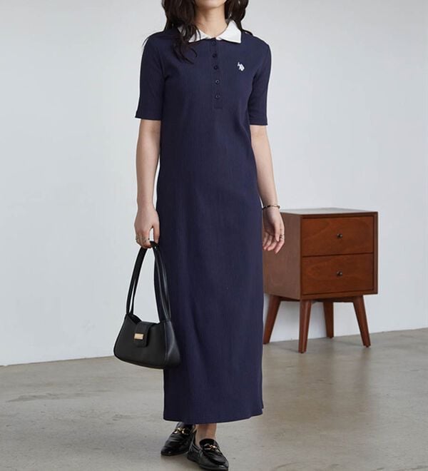 RANAN（ラナン）の「＜U.S.POLO ASSN.＞ ポロ衿リブワンピース（その他ワンピース）」｜詳細画像