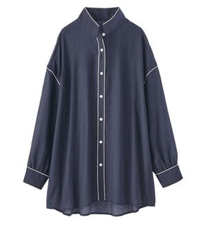 BELLUNA（ベルーナ）の「着るＵＶ対策！テンセル（ＴＭ）繊維混シアーシャツ（シャツ）」｜ミッドナイトネイビー