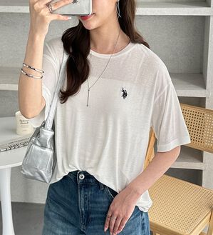 GeeRA（ジーラ）の「【Ｕ．Ｓ．　ＰＯＬＯ　ＡＳＳＮ．】スラブシアーTシャツ（Tシャツ）」｜オフホワイト