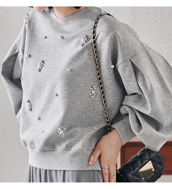 RANAN（ラナン）の「ビジュー使いボリューム袖プルオーバー（カットソー）」｜詳細画像