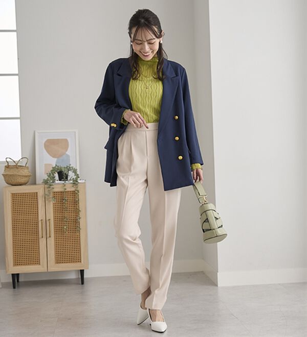 BELLUNA（ベルーナ）の「すっきり見えタックテーパードパンツ（フルレングスパンツ）」｜詳細画像