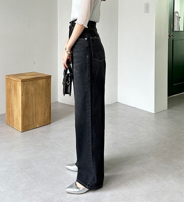 GeeRA（ジーラ）の「ハイウエストストレートデニム（ワイドパンツ・ガウチョ）」｜詳細画像