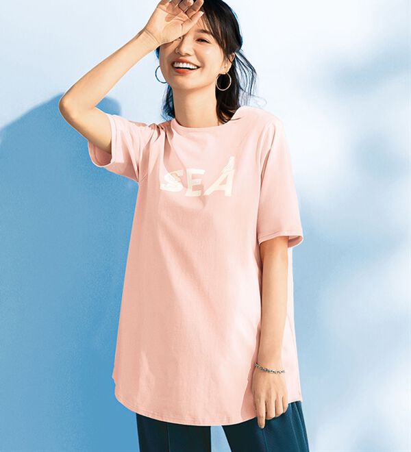 BELLUNA（ベルーナ）の「＜ＳＥＡ　ＢＲＥＥＺＥ＞ひんやり冷感！プリントチュニック（チュニック）」｜詳細画像