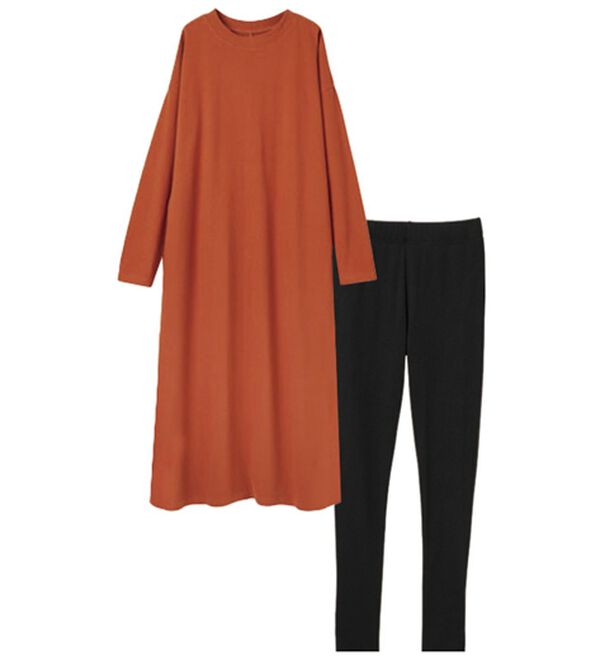 RANAN（ラナン）の「【レギンス付】＜ＢＣ＞綿１００％オーバーシルエットワンピース（その他ワンピース）」｜詳細画像