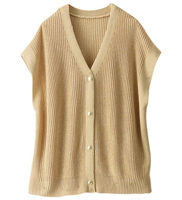 BELLUNA（ベルーナ）の「あぜ編ニット金ボタン使いアンサンブル（アンサンブル）」｜詳細画像