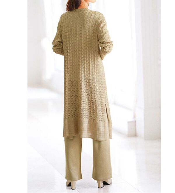 BELLUNA（ベルーナ）の「ニット素材透かし編デザインセットアップ（セットアップ）」｜詳細画像