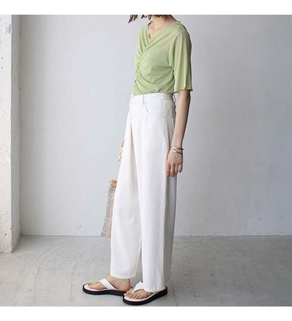 GeeRA（ジーラ）の「Ｖネックシャーリングカットソー（カットソー）」｜詳細画像