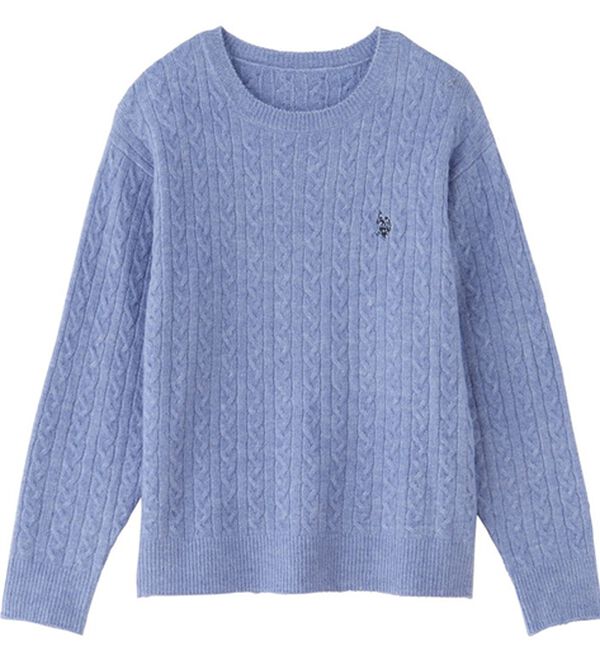 RANAN（ラナン）の「＜U.S.POLO ASSN.ユーエスポロアッスン＞ ワンポイントケーブルニット（ニット・セーター）」｜詳細画像