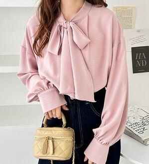 GeeRA（ジーラ）の「前後２ｗａｙボウタイブラウス（ブラウス）」｜詳細画像