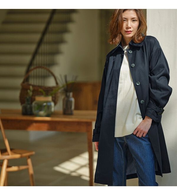 RANAN（ラナン）の「花粉対策！ステンカラーコート（ロングコート）」｜詳細画像