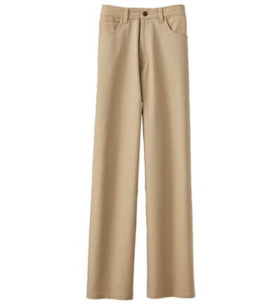 BELLUNA（ベルーナ）の「ぐんぐん伸びるカラーワイドデニム（ワイドパンツ・ガウチョ）」