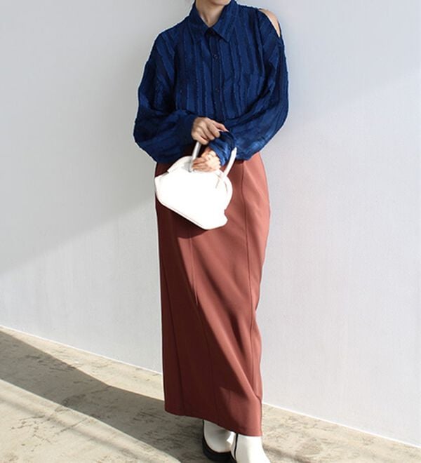 GeeRA（ジーラ）の「きらきらシアーストライプジャカードシャツ（シャツ）」｜詳細画像