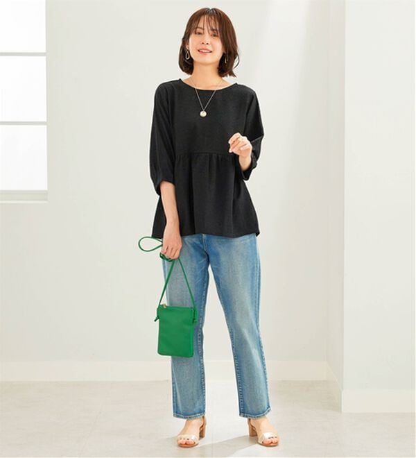 BELLUNA（ベルーナ）の「ジャカード素材ペプラムチュニック（チュニック）」｜詳細画像