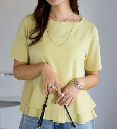 alotta（アロッタ）の「スクエアネックティアードトップス（カットソー）」