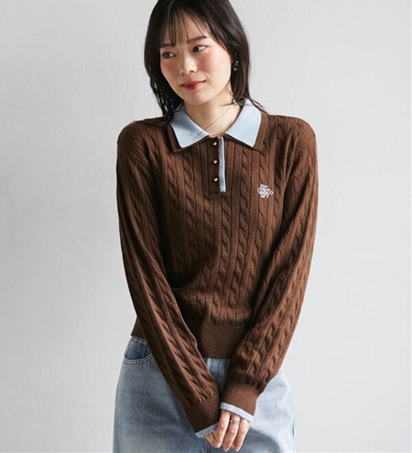 RANAN（ラナン）の「ダブルカラーニットポロ（ニット・セーター）」｜詳細画像