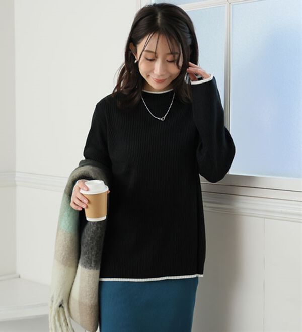 A HAPPY MARILYN（アハッピーマリリン）の「【ＬＬ～６Ｌ】＜新色追加＞Ｔシャツ感覚で着れるカメレオン級の着回しが叶うリブニット（ニット・セーター）」｜詳細画像