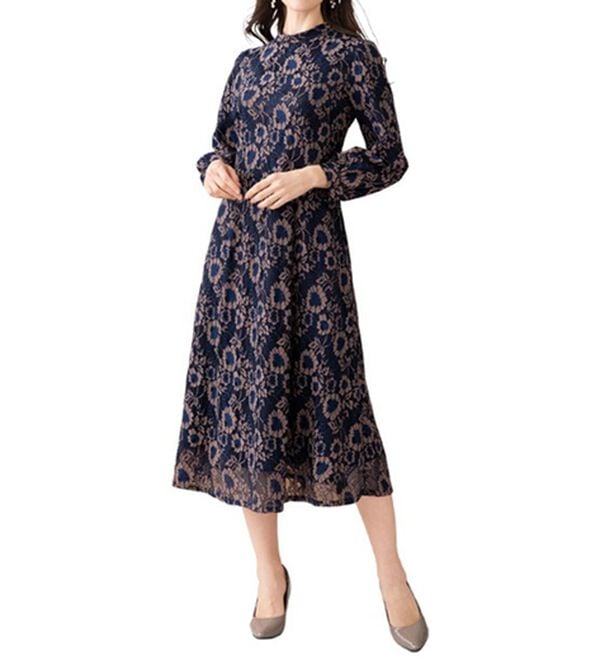 「レースがお洒落な綿混スリップ（肌着・インナーウェア）」｜詳細画像