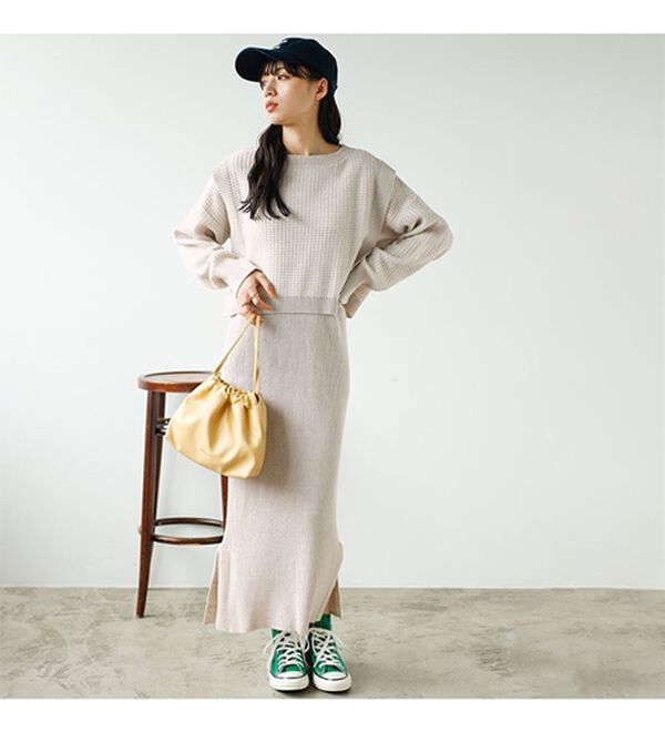 GeeRA（ジーラ）の「レイヤード２点セットワンピース（ニットワンピース）」｜詳細画像