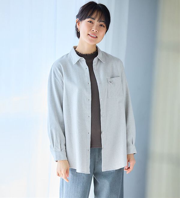 BELLUNA（ベルーナ）の「《ＨｕｇＲｅａｍコットン》ポケットシャツ（シャツ）」｜詳細画像