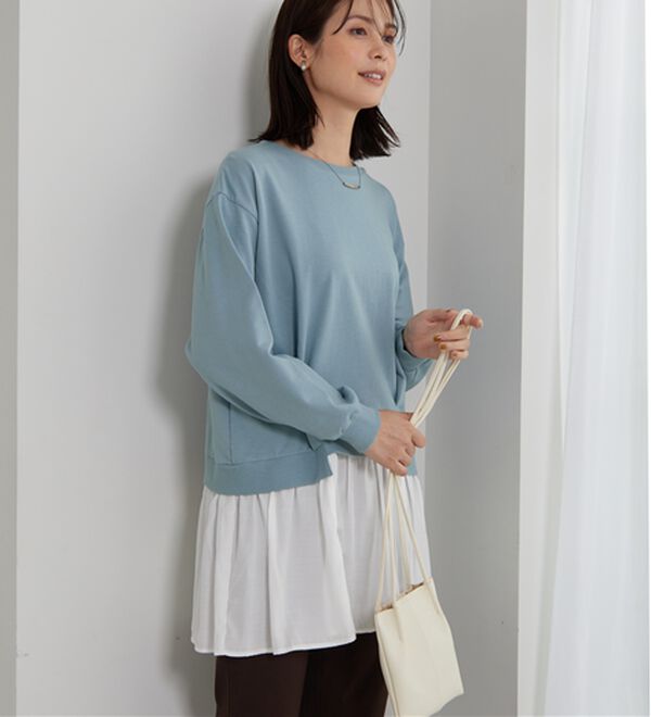 BELLUNA（ベルーナ）の「裏毛素材レイヤード風チュニック（チュニック）」｜詳細画像