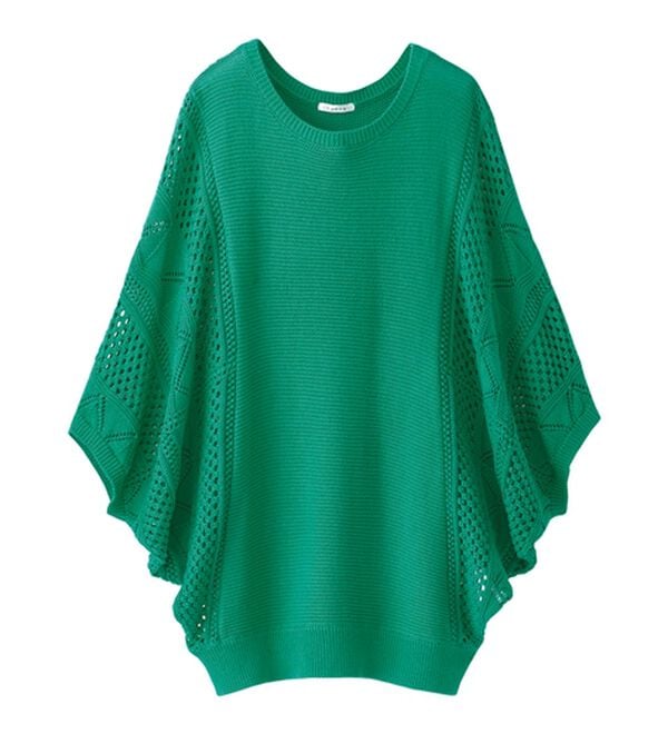 BELLUNA（ベルーナ）の「透かし編ドルマンニットプルオーバー（ニット・セーター）」｜詳細画像