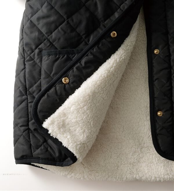 BELLUNA（ベルーナ）の「パイピング使い裏ボアキルトコート（ハーフコート）」｜詳細画像