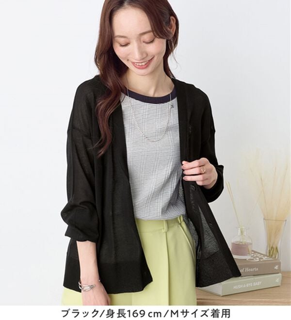 Viola e Viola（ヴィオラ エ ヴィオラ）の「Ｖネックサマーニットカーディガン（ニットカーディガン）」｜詳細画像