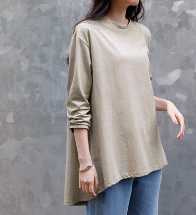 RANAN（ラナン）の「＜ＢＣ＞綿１００％ひんやりフレアーシルエットチュニック（カットソー）」