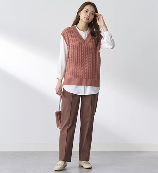 BELLUNA（ベルーナ）の「綿混ハイパー美脚ストレッチチノパンツ（フルレングスパンツ）」｜詳細画像