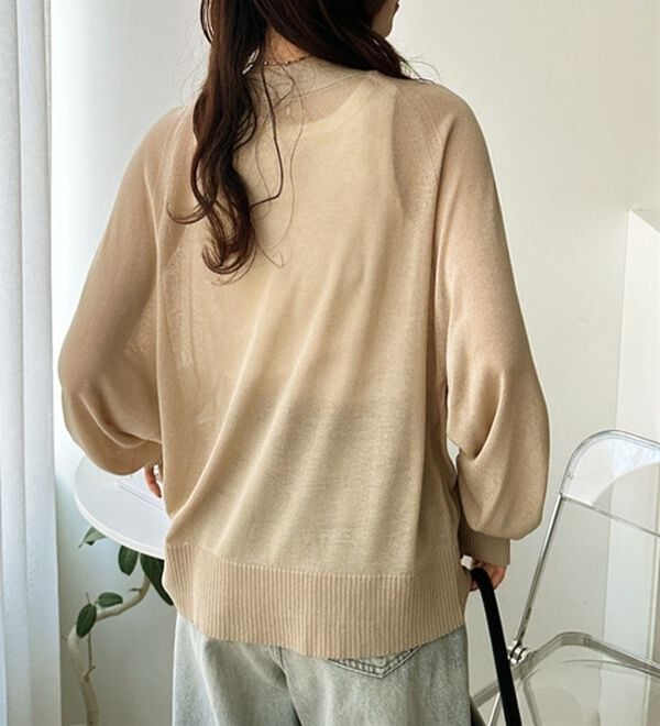 GeeRA（ジーラ）の「接触冷感！Ｖネックカーディガン（ニットカーディガン）」｜詳細画像