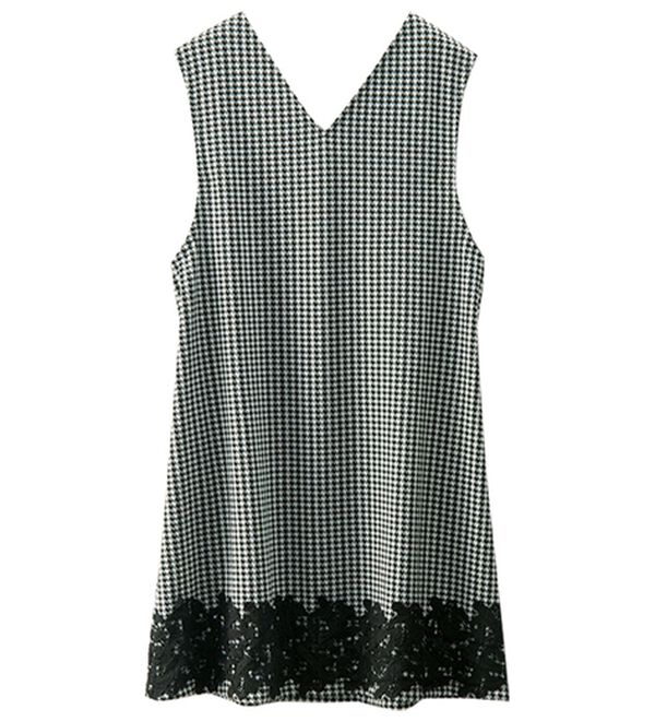 BELLUNA（ベルーナ）の「【Ｌａｇｒｉｌｕａ】裾レース千鳥柄ジャンパースカート（ジャンパースカート）」｜詳細画像