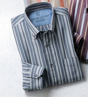 「＜コムルヴァン・オム＞毎日清潔クリーンオックスシャツ（メンズシャツ）」｜ネイビー系