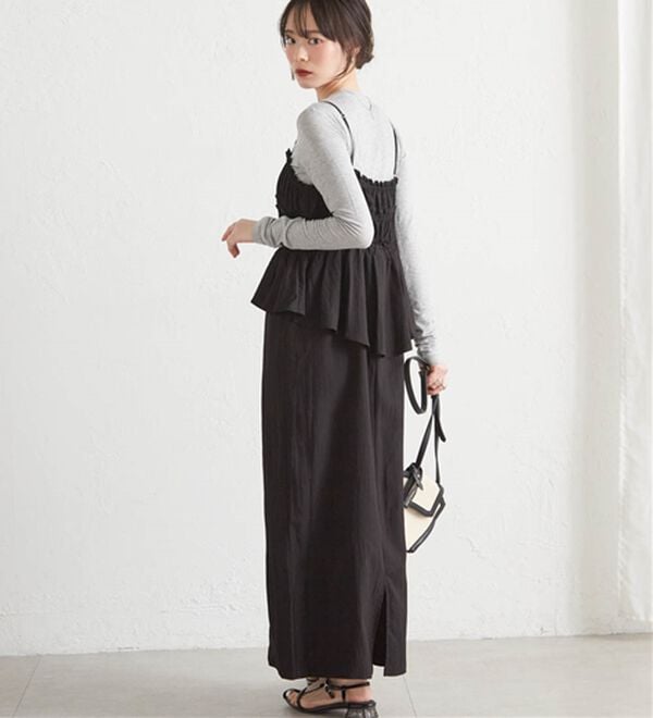 RANAN（ラナン）の「リボンギャザーペプラムナローワンピ（その他ワンピース）」｜詳細画像