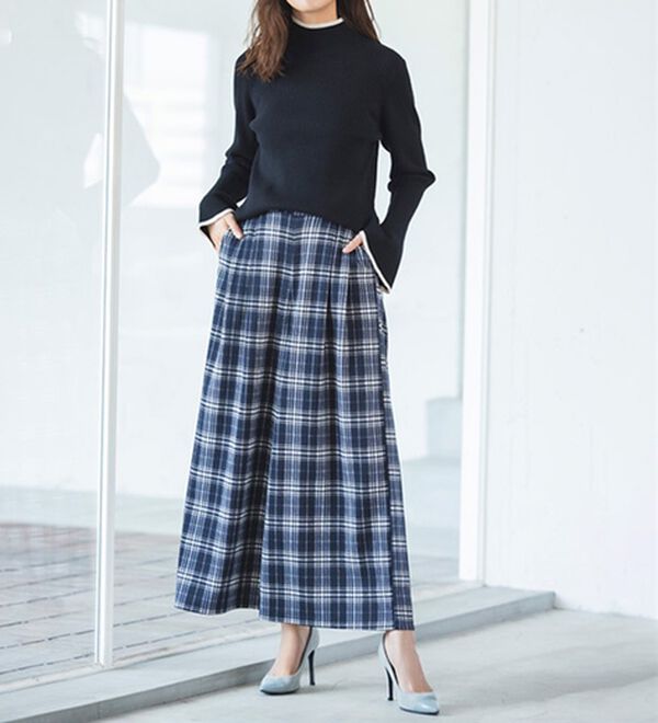 RANAN（ラナン）の「柔らかあったか！裏起毛ロングフレアガウチョパンツ（フルレングスパンツ）」｜詳細画像