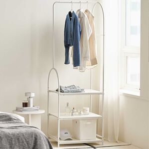 iellio（イエリオ）の「ＶＡＮＷＯＯＤ　ハンガーラック＜ＲＯＯＭ＆ＨＯＭＥ＞（衣類・布団収納）」｜ホワイト