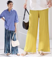 Viola e Viola（ヴィオラ エ ヴィオラ）の「着心地楽ちん！さらっと軽やかプリーツパンツ（フルレングスパンツ）」