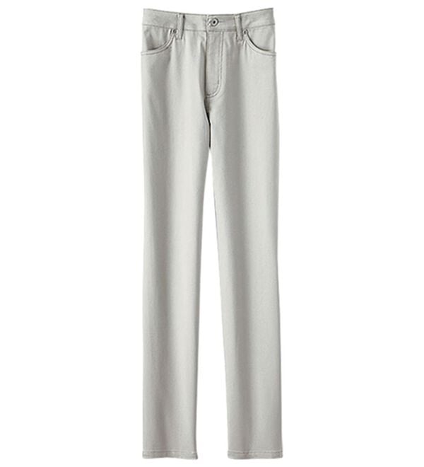 BELLUNA（ベルーナ）の「ヒンヤリ速乾！綿サテンストレッチカラーパンツ（フルレングスパンツ）」｜ペールグレー