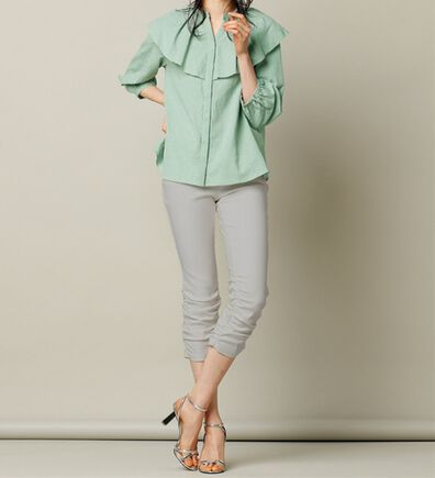 RANAN（ラナン）の「【4つの機能付】美脚裾くしゅパンツ（クロップドパンツ）」