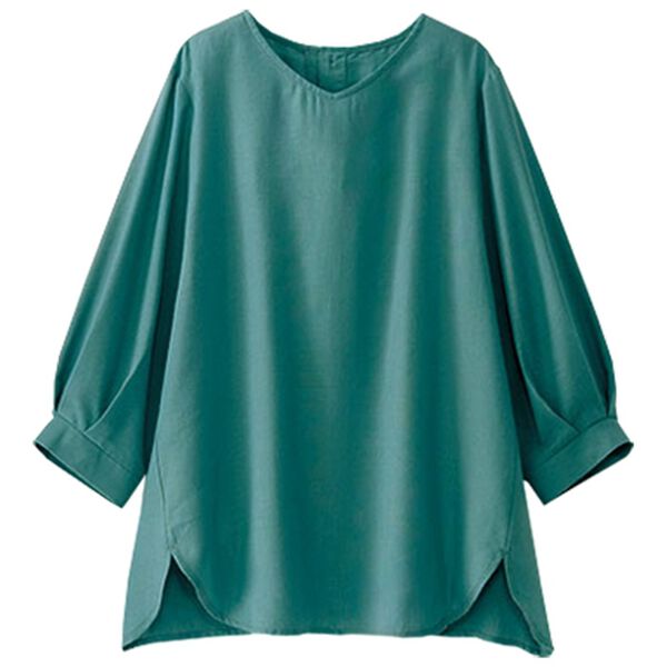 BELLUNA（ベルーナ）の「機能付リネン混バックボタンブラウス（ブラウス）」｜詳細画像