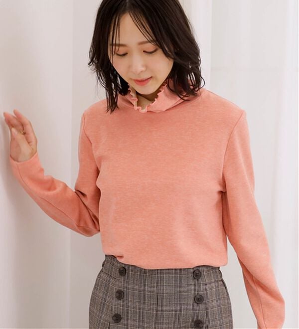 BELLUNA（ベルーナ）の「なめらかタッチ起毛素材配色インナープルオーバー（カットソー）」｜詳細画像