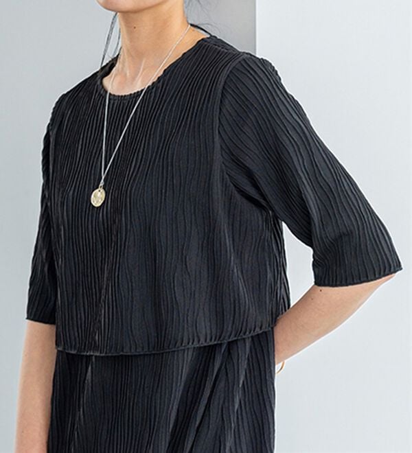 BELLUNA（ベルーナ）の「波柄ジャカード重ね着風ワンピース（その他ワンピース）」｜詳細画像