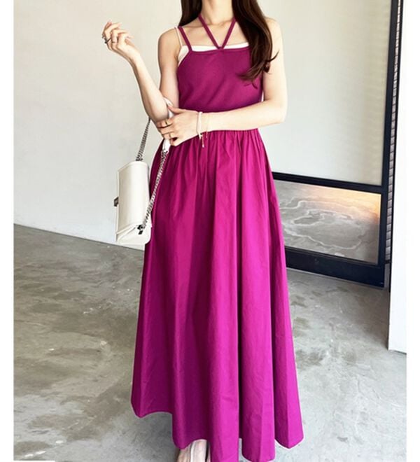 GeeRA（ジーラ）の「着回し異素材ドッキングキャミワンピース（ドッキングワンピース）」｜詳細画像