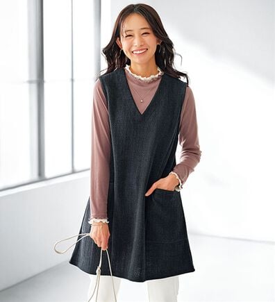 BELLUNA（ベルーナ）の「モールジャカード素材ジャンパースカート（ジャンパースカート）」